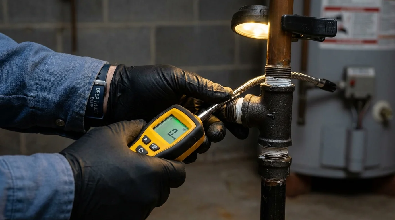 Gas leak detection with electronic sniffer by Johns Plumbing LLC in Telluride