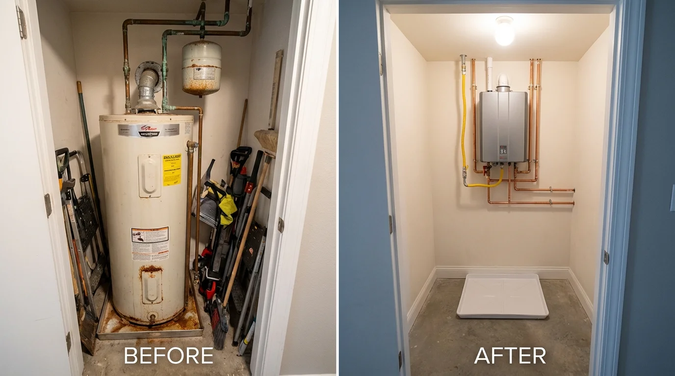 Tank water heater versus wall-mounted tankless unit comparison for Telluride, CO homeowners